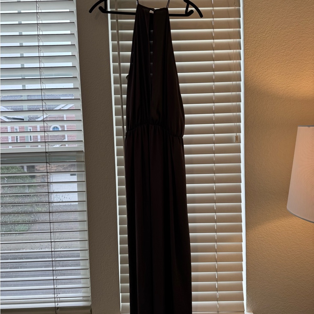 ASOS satin maxi dress. green, size 4.